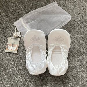 Celebrate It White Satin Padded Slippers